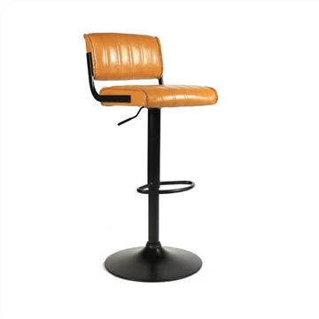 Tamboret de bar de pell ajustable en alçada