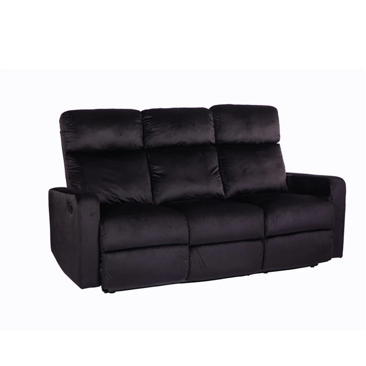 Sofà seccional reclinable de tela de vellut