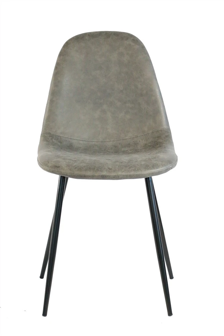 Cadires de menjador de pell sintètica gris fosc