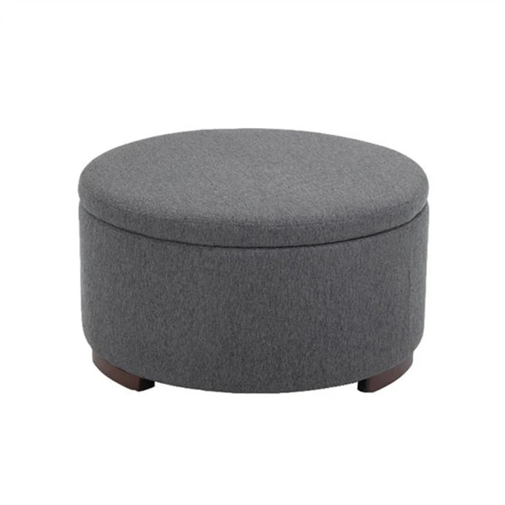 Teixit otomà rodó còmode de color gris