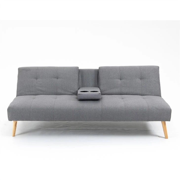 Sofà llit plegable convertible entapissat de lli