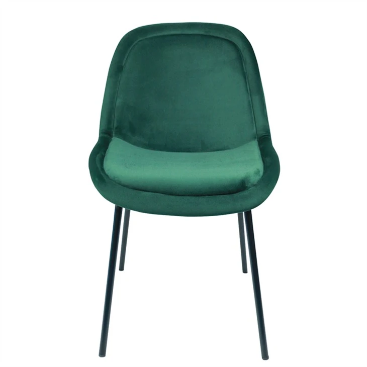 Cadira de menjador de vellut verd esmeralda vintage moderna