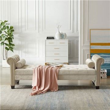 Banc de vellut amb braç enrotllat Sofà llit
