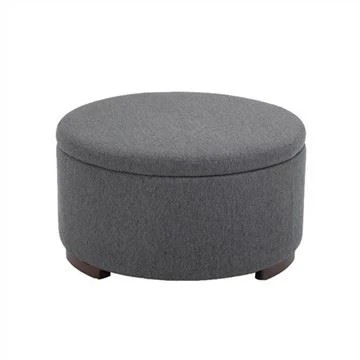 Teixit otomà rodó còmode de color gris