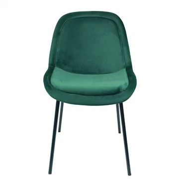 Cadira de menjador de vellut verd esmeralda vintage moderna