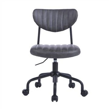 Cadira d'oficina giratòria sense braços amb respatller baix de cuir PU