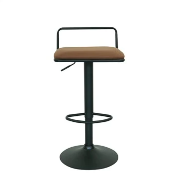 Tamboret de bar ajustable en alçada Seient quadrat Cadira de barra giratòria de metall PU