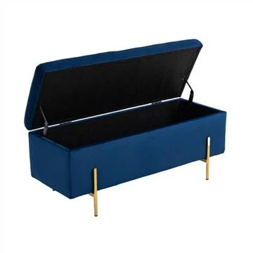 Funda de tela de vellut blau otomà d'emmagatzematge