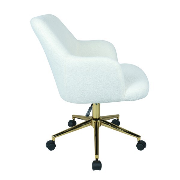 Home Office Chair With Armrest White Cashmere Fabric Home Office Chair With Armrest White Cashmere Fabric