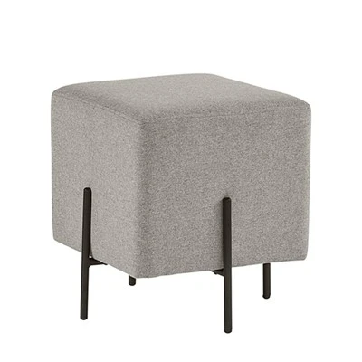 Tamboret otomà quadrat amb cama metàl·lica