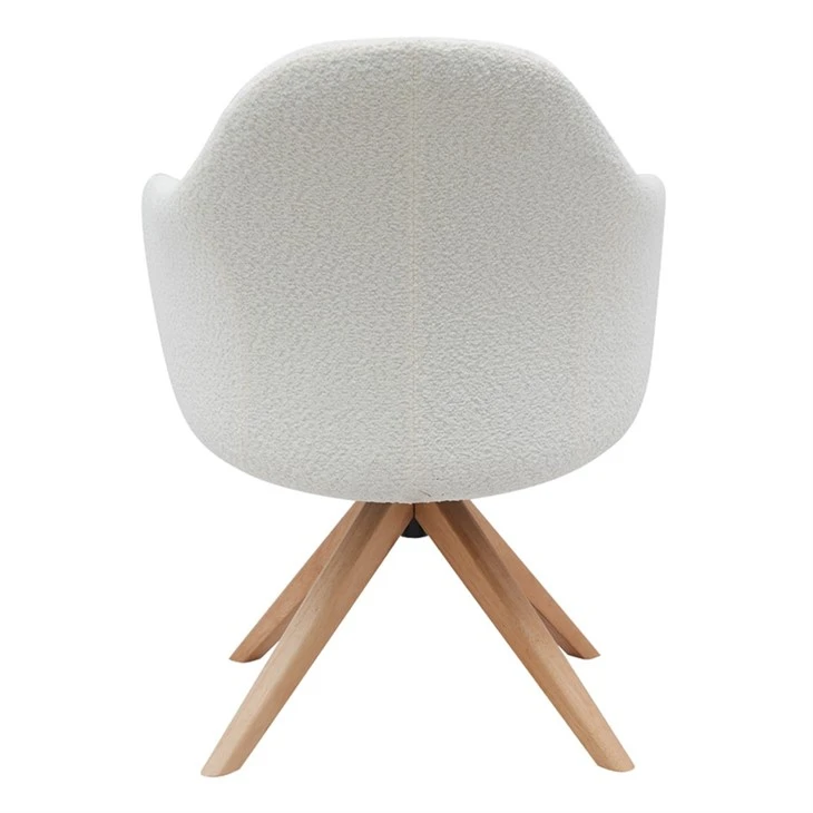 Partner Dining Chair Teddy Velvet Fabric Cover With Wooden Seat